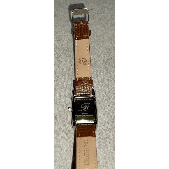 New Burgi Quartz Womens Watch BTV135‎ Brown Leather Strap 27mm Crystal Bling main image 7